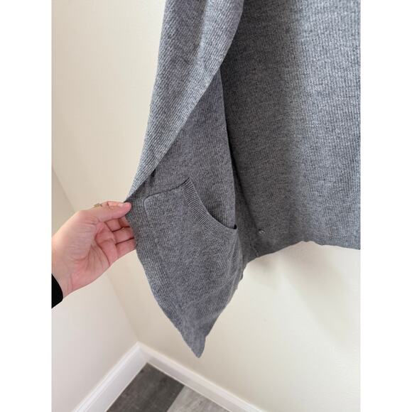 Lululemon Cabin Yogi Wrap Heathered Gray Wrap Cardigan Reversible Size Medium - Picture 4 of 7
